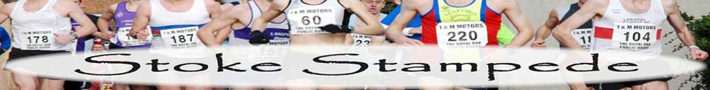 Banner showing runners with Stoke Stampede printed over the image
