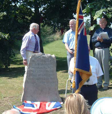 Playing field memorial stone